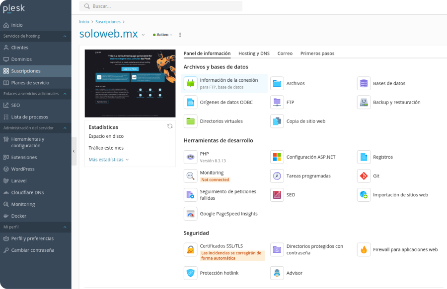 Comprar Hosting con dominio gratis en Solo Web